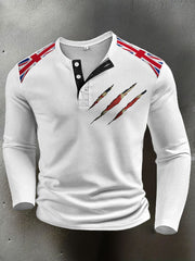 Men's UK Flag Printed Casual Tops trupatriotic
