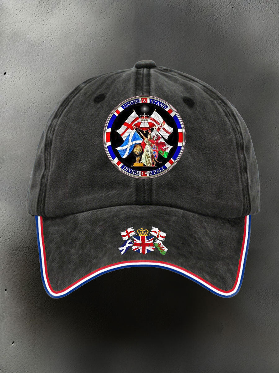 Unisex UK Flag United We Stand Printed Hat trupatriotic