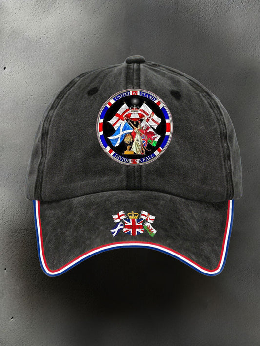 Unisex UK Flag United We Stand Printed Hat trupatriotic