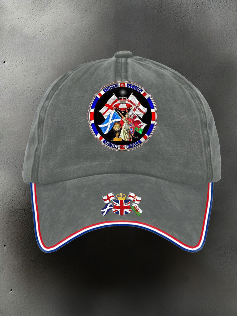 Unisex UK Flag United We Stand Printed Hat trupatriotic