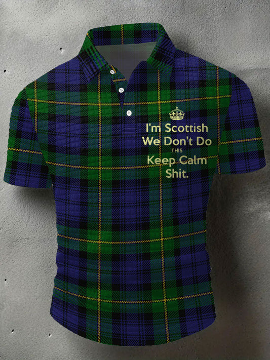 Men's Scotland Plaid Printed Casual Tops trupatriotic