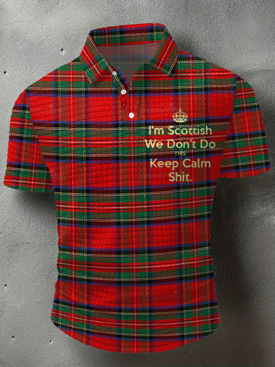 Men's Scotland Plaid Printed Casual Tops trupatriotic