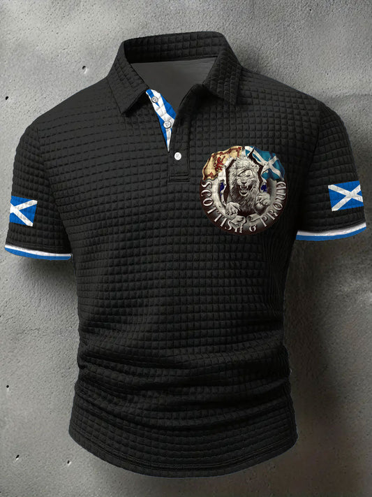 Men's Scotland Flag Proud The Brave Printed Casual Tops trupatriotic