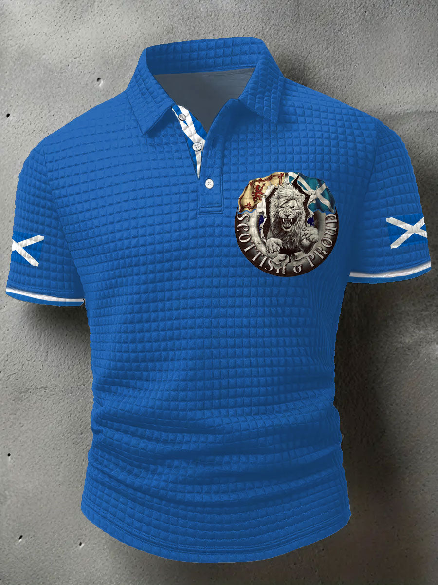 Men's Scotland Flag Proud The Brave Printed Casual Tops trupatriotic