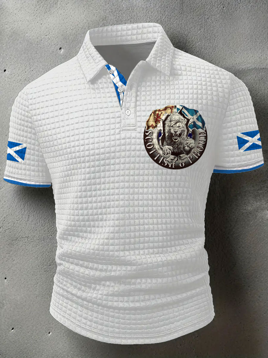 Men's Scotland Flag Proud The Brave Printed Casual Tops trupatriotic