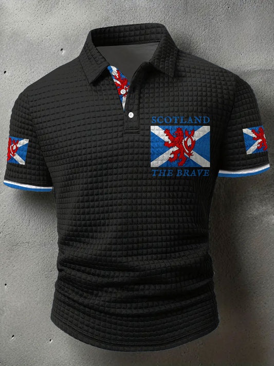 Men's Scotland Flag Proud The Brave Printed Casual Tops trupatriotic
