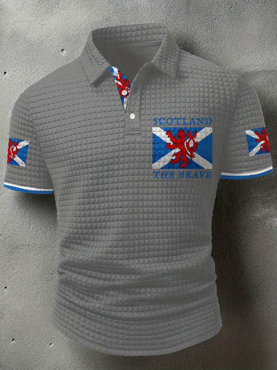 Men's Scotland Flag Proud The Brave Printed Casual Tops trupatriotic