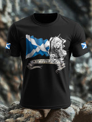 Men's Scotland Flag Proud The Brave Printed T-shirt trupatriotic