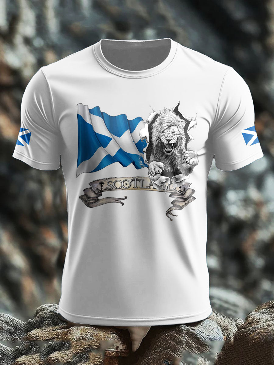 Men's Scotland Flag Proud The Brave Printed T-shirt trupatriotic