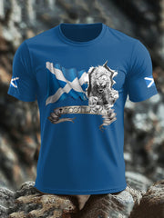 Men's Scotland Flag Proud The Brave Printed T-shirt trupatriotic