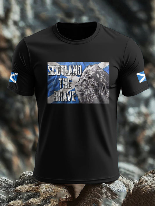 Men's Scotland Flag Proud The Brave Printed T-shirt trupatriotic