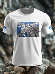 Men's Scotland Flag Proud The Brave Printed T-shirt trupatriotic