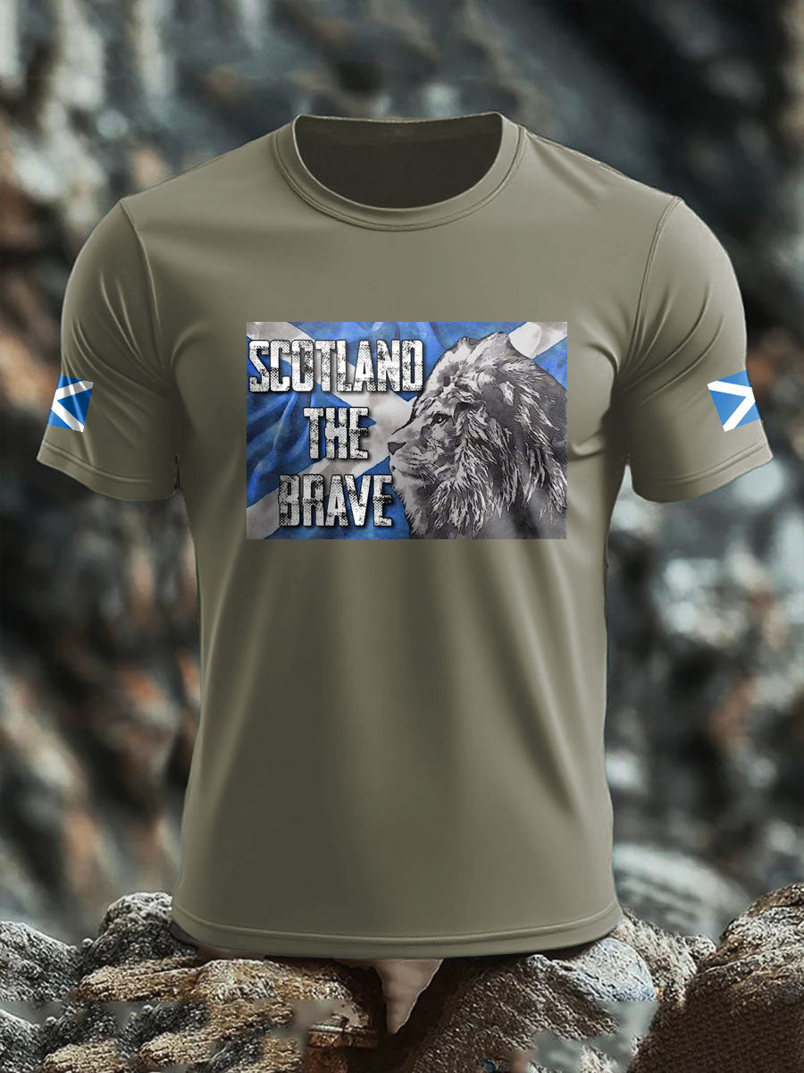 Men's Scotland Flag Proud The Brave Printed T-shirt trupatriotic