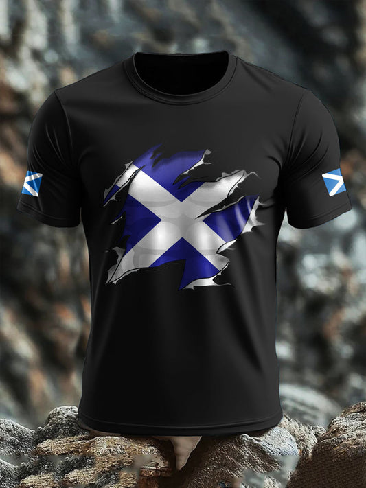 Men's Scotland Flag Proud The Brave Printed T-shirt trupatriotic