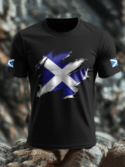 Men's Scotland Flag Proud The Brave Printed T-shirt trupatriotic