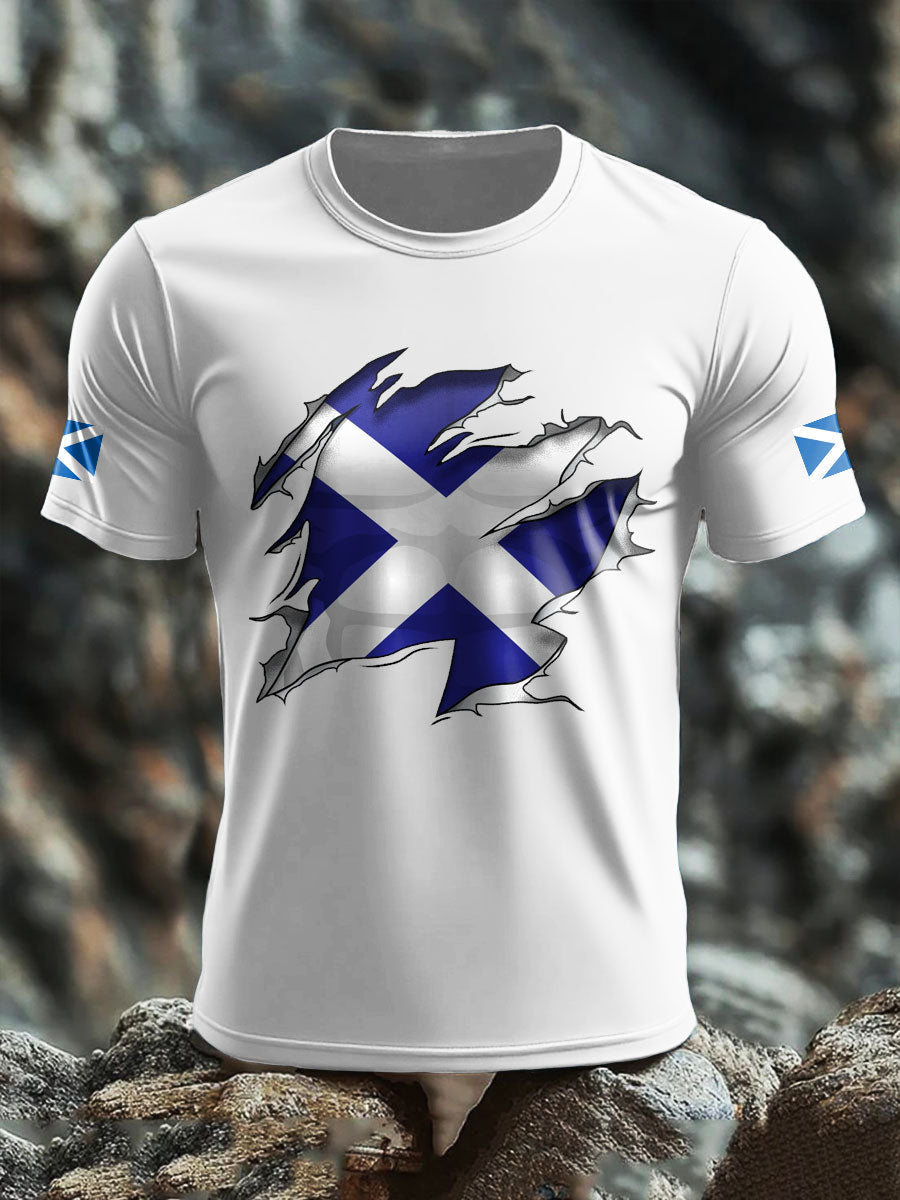 Men's Scotland Flag Proud The Brave Printed T-shirt trupatriotic