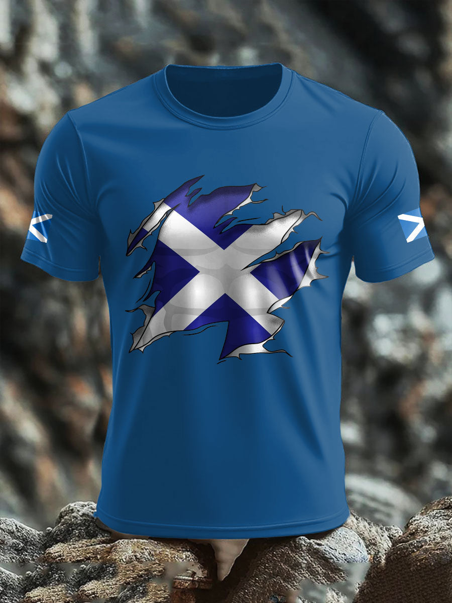 Men's Scotland Flag Proud The Brave Printed T-shirt trupatriotic