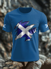 Men's Scotland Flag Proud The Brave Printed T-shirt trupatriotic
