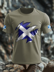 Men's Scotland Flag Proud The Brave Printed T-shirt trupatriotic