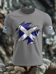 Men's Scotland Flag Proud The Brave Printed T-shirt trupatriotic