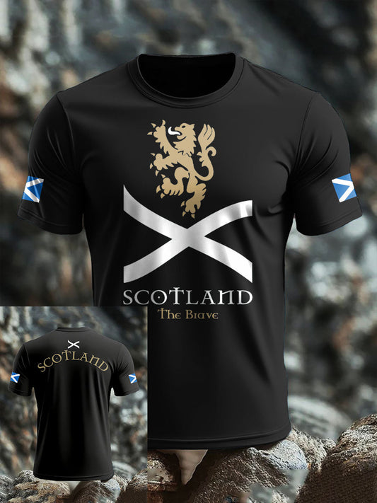 Men's Scotland Flag Proud The Brave Printed T-shirt trupatriotic