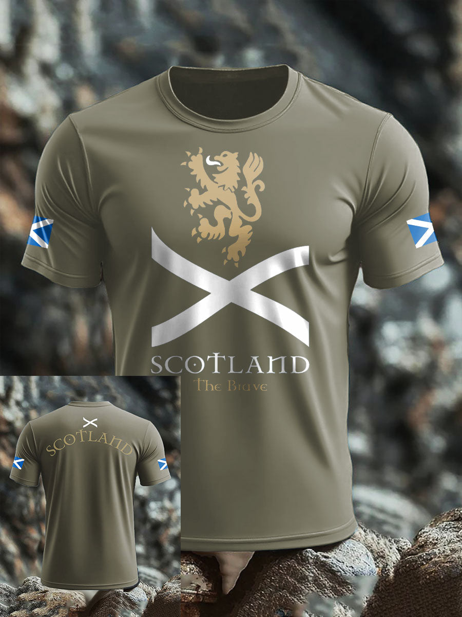 Men's Scotland Flag Proud The Brave Printed T-shirt trupatriotic