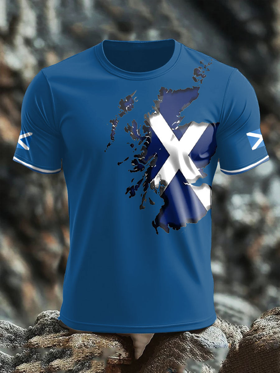 Men's Scotland Flag Proud Printed T-shirt trupatriotic