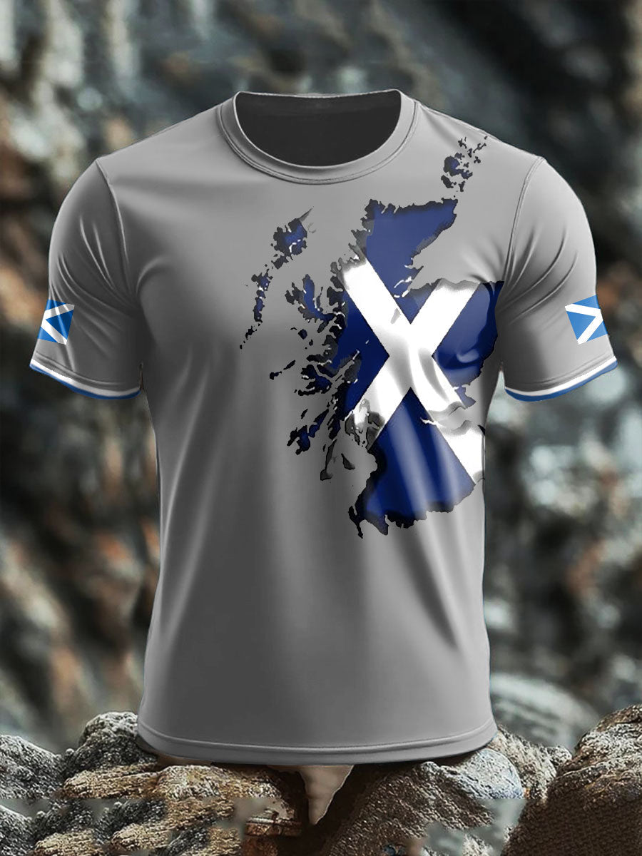 Men's Scotland Flag Proud Printed T-shirt trupatriotic