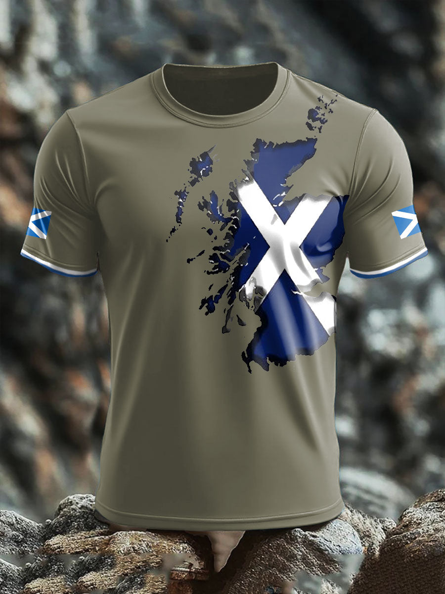 Men's Scotland Flag Proud Printed T-shirt trupatriotic