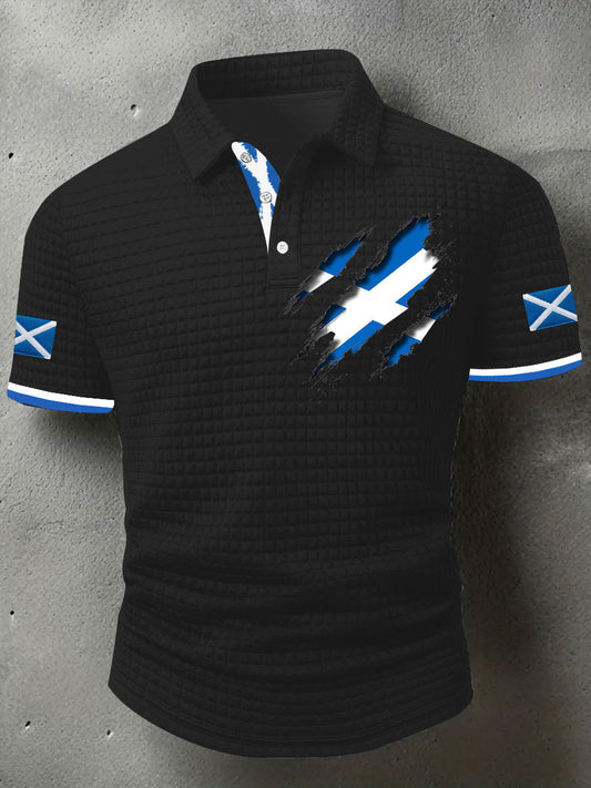 Men's Scotland Flag Proud The Brave Printed Casual Short Sleeve Tops trupatriotic