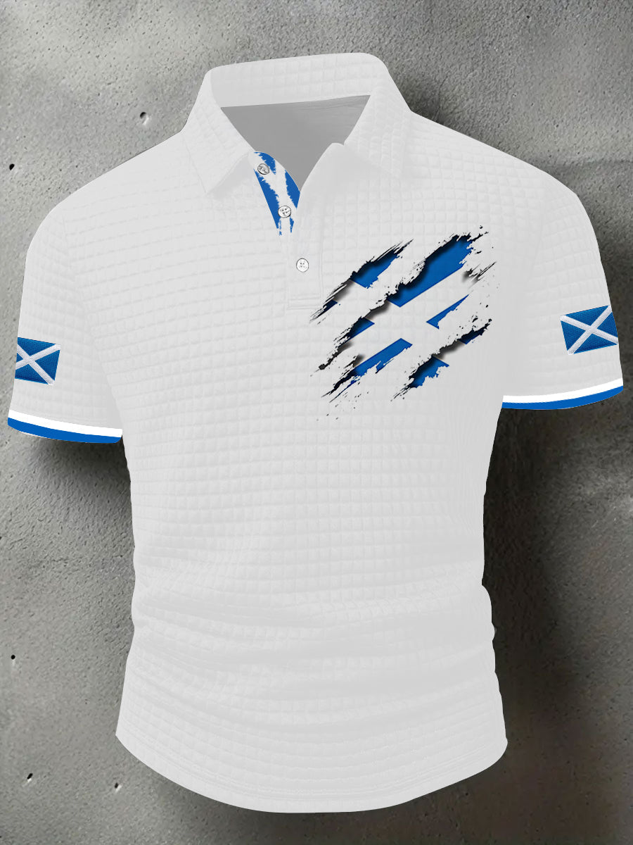 Men's Scotland Flag Proud The Brave Printed Casual Short Sleeve Tops trupatriotic