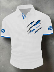 Men's Scotland Flag Proud The Brave Printed Casual Short Sleeve Tops trupatriotic