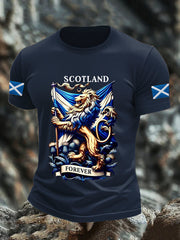 Men's Scotland Flag Proud The Brave Printed Casual Short Sleeve T-shirt trupatriotic