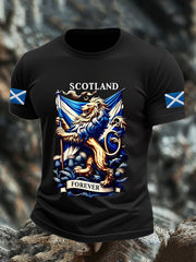 Men's Scotland Flag Proud The Brave Printed Casual Short Sleeve T-shirt trupatriotic
