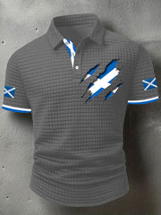 Men's Scotland Flag Proud The Brave Printed Casual Short Sleeve Tops trupatriotic