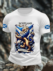Men's Scotland Flag Proud The Brave Printed Casual Short Sleeve T-shirt trupatriotic