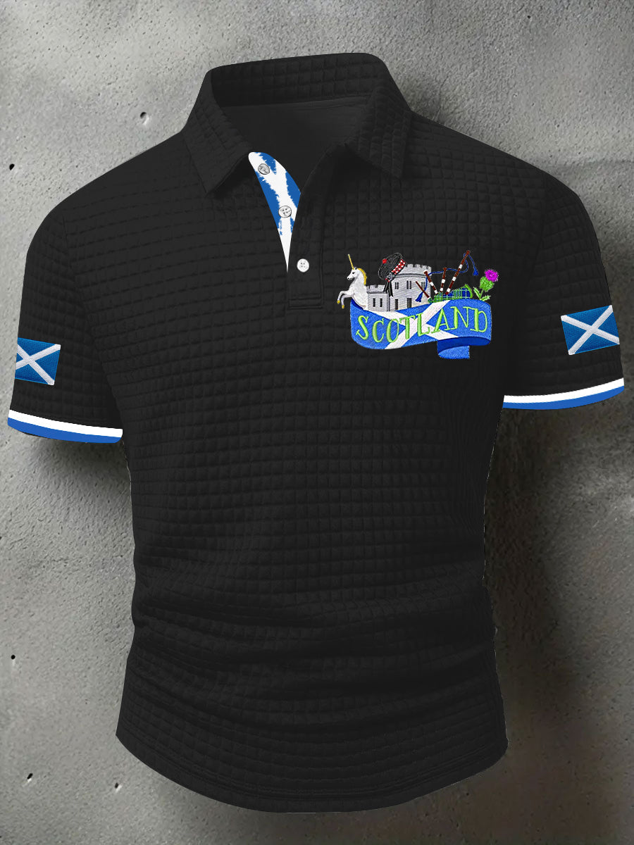 Men's Scotland Flag Proud The Brave Printed Casual Short Sleeve Tops trupatriotic