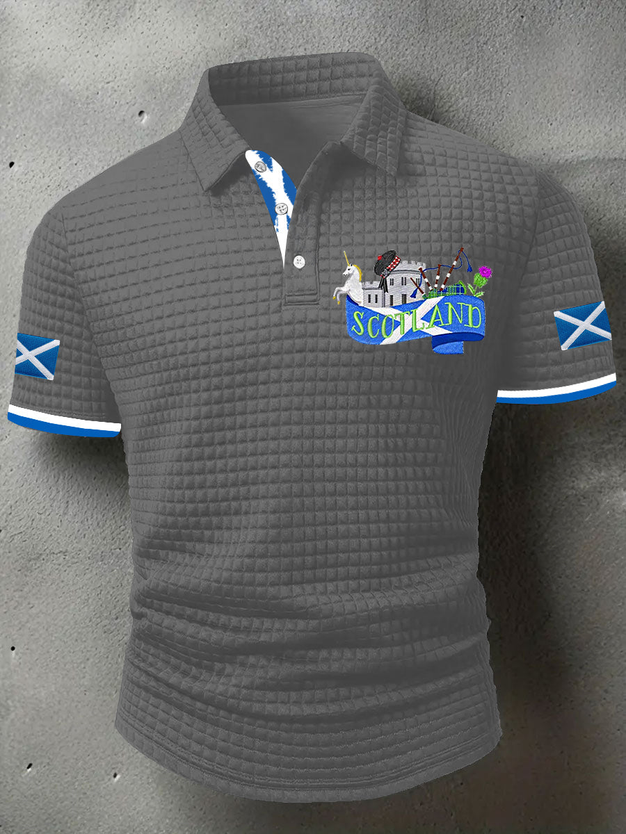 Men's Scotland Flag Proud The Brave Printed Casual Short Sleeve Tops trupatriotic