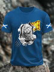 Men's Scotland Flag Proud The Brave Printed Casual Short Sleeve T-shirt trupatriotic