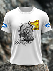 Men's Scotland Flag Proud The Brave Printed Casual Short Sleeve T-shirt trupatriotic