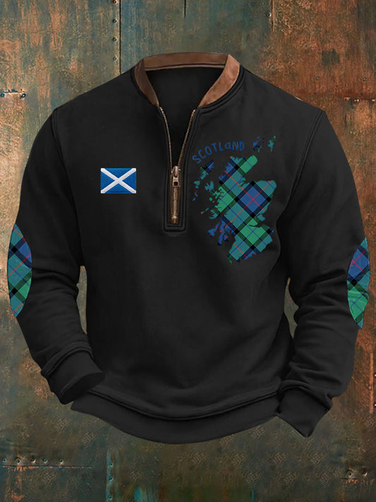 Men's Scotland Flag Proud The Brave Printed Casual Sweatshirt trupatriotic
