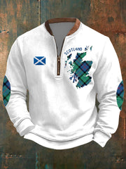 Men's Scotland Flag Proud The Brave Printed Casual Sweatshirt trupatriotic