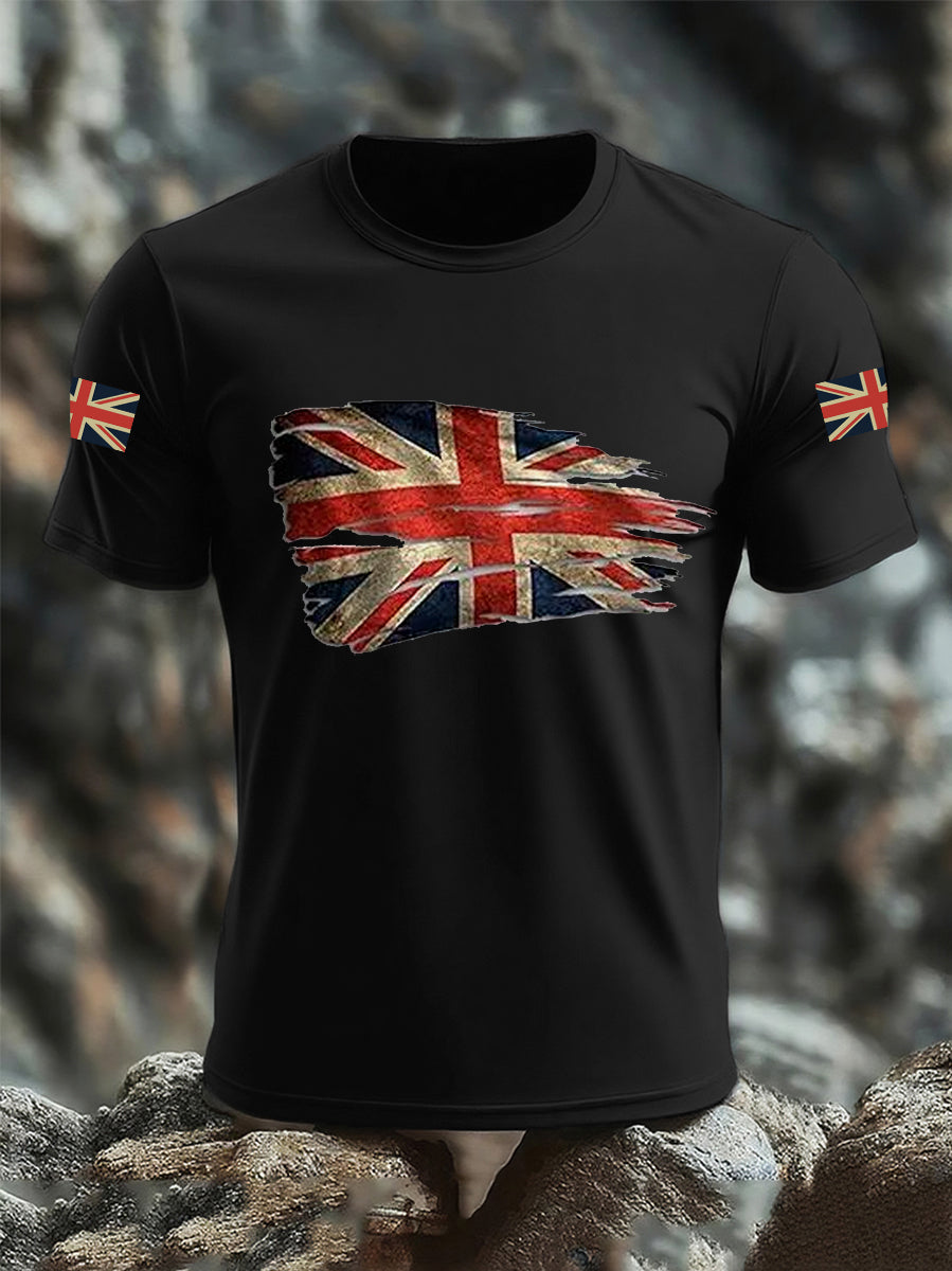 Men's UK Flag Print Casual Tee trupatriotic