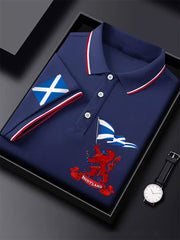 Men's Scotland Flag Proud The Brave Printed Casual Short Sleeve Tops trupatriotic