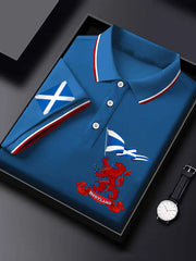 Men's Scotland Flag Proud The Brave Printed Casual Short Sleeve Tops trupatriotic