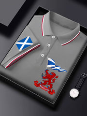 Men's Scotland Flag Proud The Brave Printed Casual Short Sleeve Tops trupatriotic