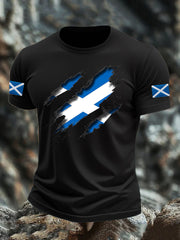 Men's Scotland Flag Proud The Brave Printed Casual Short Sleeve T-shirt trupatriotic