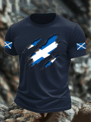 Men's Scotland Flag Proud The Brave Printed Casual Short Sleeve T-shirt trupatriotic