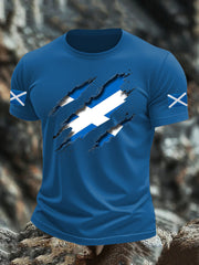 Men's Scotland Flag Proud The Brave Printed Casual Short Sleeve T-shirt trupatriotic