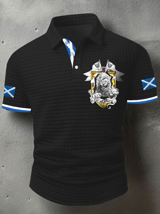 Men's Scotland Flag Proud The Brave Printed Casual Short Sleeve Tops trupatriotic